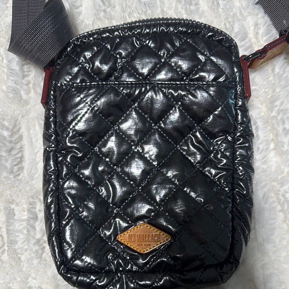 MZ Wallace Shiny Black Quilted Messenger Bag - Picture 8 of 8